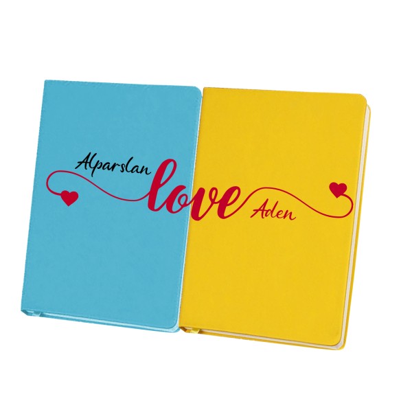 Çiftlere Kişiye Özel 2 li Love Temalı Defter Çiftlere Kişiye Özel 2 li Love Temalı Defter