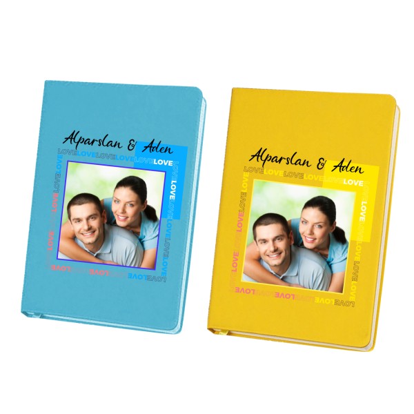 Çiftlere Kişiye Özel Fotoğraflı 2 'li Defter Çiftlere Kişiye Özel Fotoğraflı 2 'li Defter