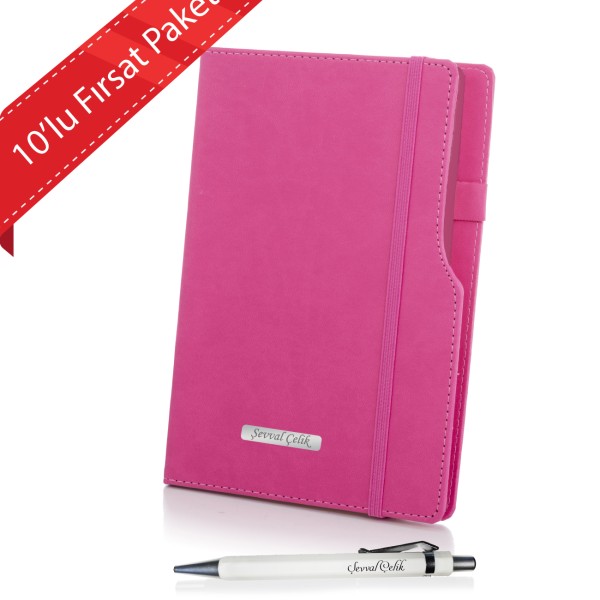 Kişiye Özel 10'u Plakalı Defter & Kalem Seti Kişiye Özel 10'u Plakalı Defter & Kalem Seti