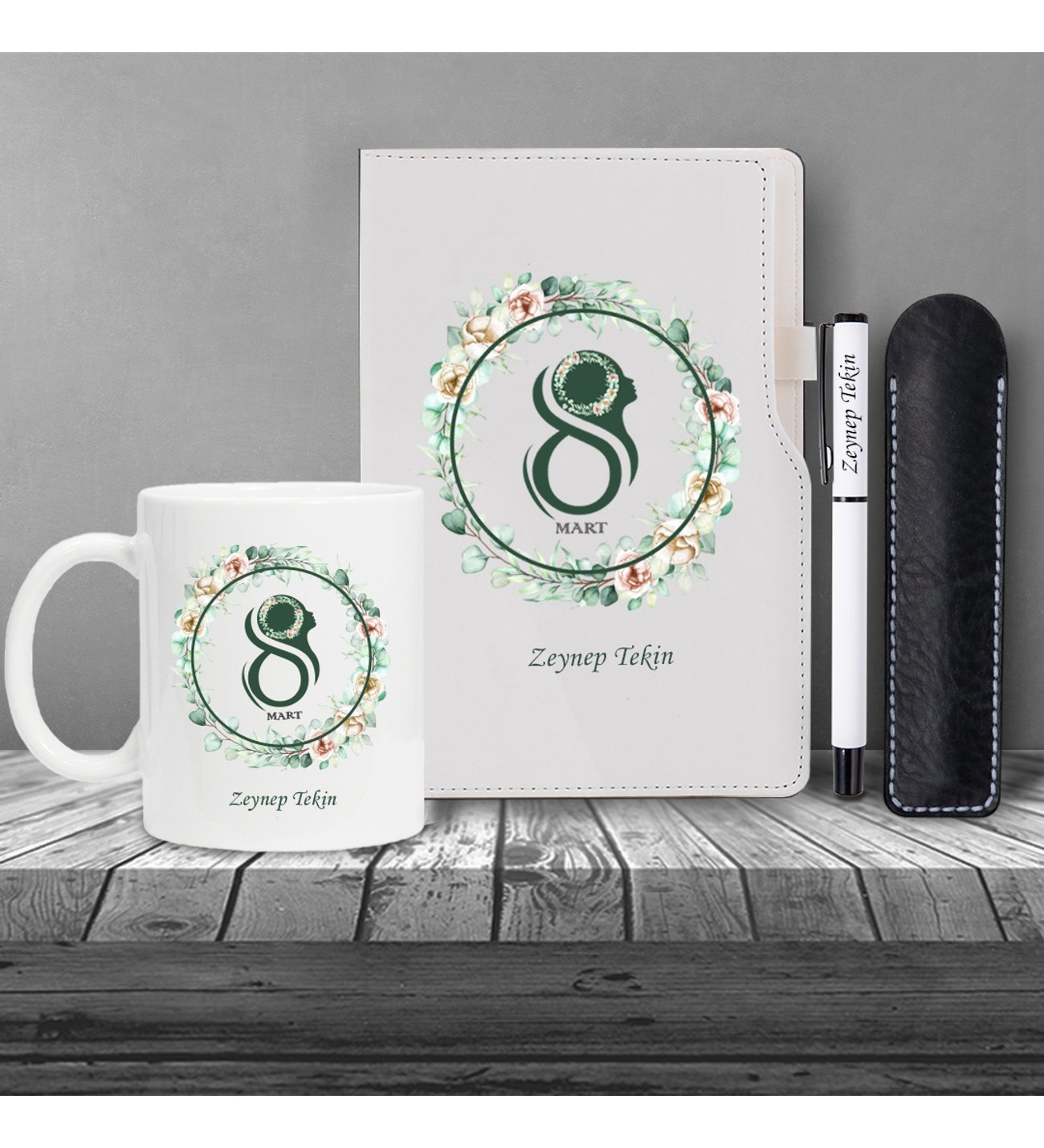 Kişiye Özel 8 Mart Dünya Kadınlar Günü Siluet Baskılı Beyaz Defter Beyaz Roller kalem ve Kupa Seti Kişiye Özel 8 Mart Dünya Kadınlar Günü Siluet Baskılı Beyaz Defter Beyaz Roller kalem ve Kupa Seti