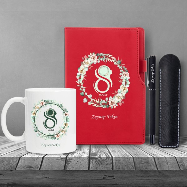 Kişiye Özel 8 Mart Dünya Kadınlar Günü Siluet Baskılı Kırmızı Defter Siyah Roller Kalem ve Kupa Seti Kişiye Özel 8 Mart Dünya Kadınlar Günü Siluet Baskılı Kırmızı Defter Siyah Roller Kalem ve Kupa Seti