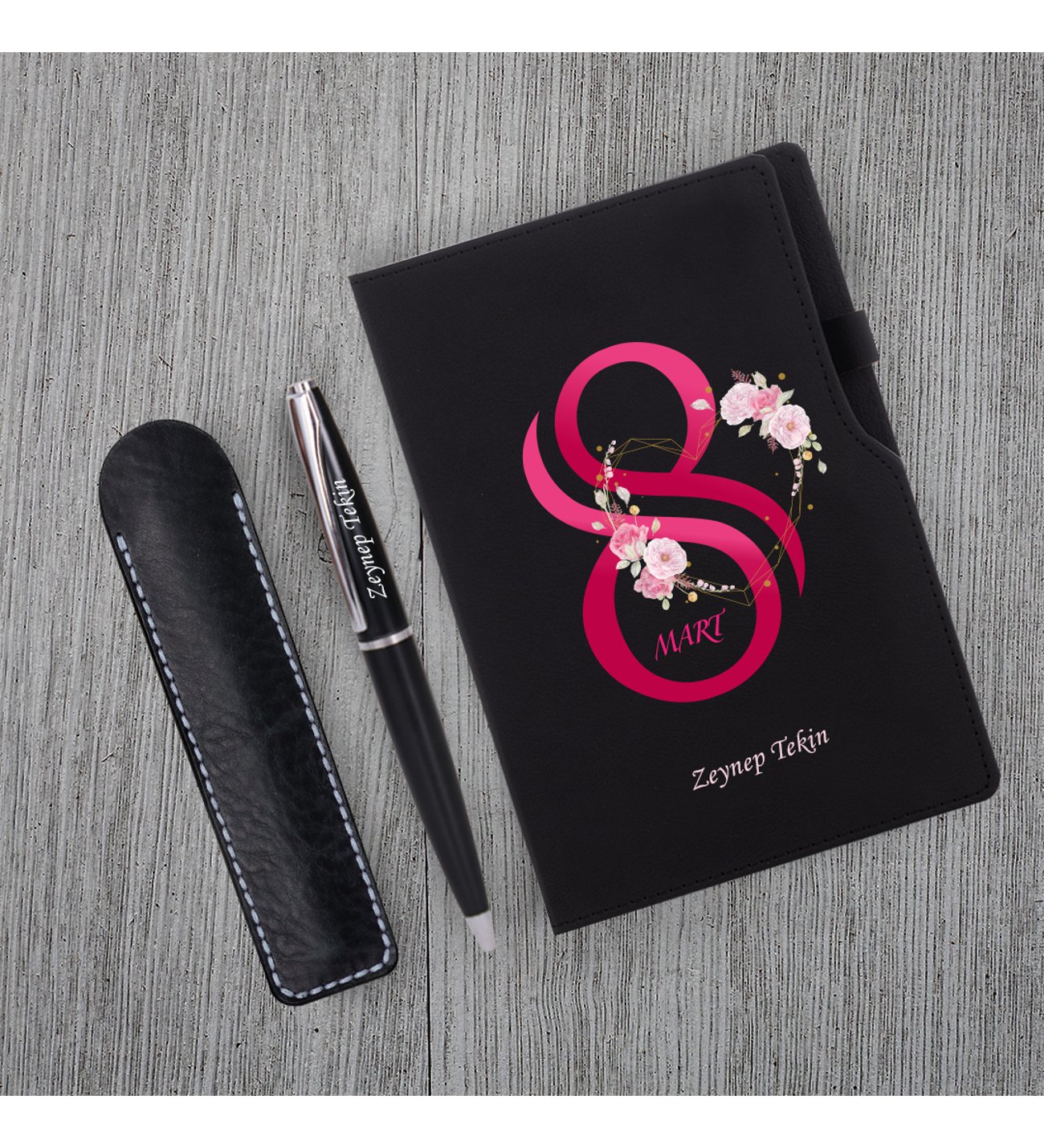 Kişiye Özel 8 Mart Dünya Kadınlar Günü Siyah Defter Siyah Metal Tükenmez Kalem Seti Kişiye Özel 8 Mart Dünya Kadınlar Günü Siyah Defter Siyah Metal Tükenmez Kalem Seti
