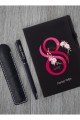 Kişiye Özel 8 Mart Dünya Kadınlar Günü Siyah Defter Siyah Roller Kalem ve Kupa Seti