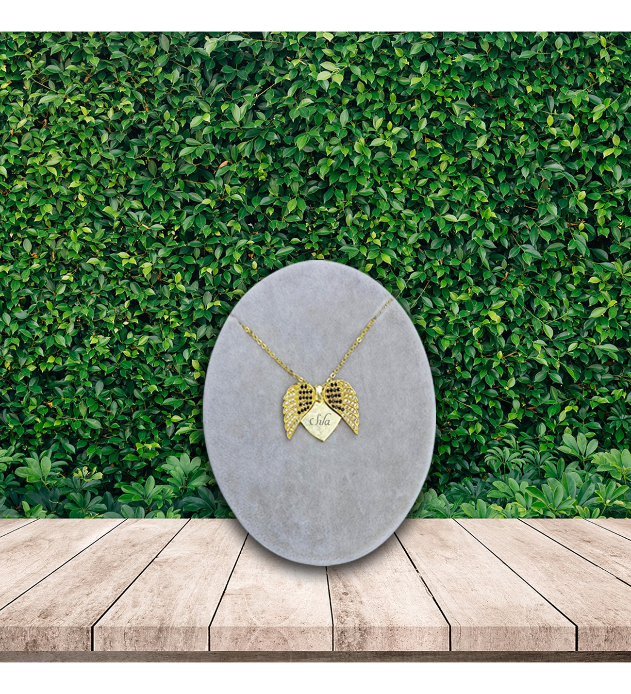 Kişiye Özel  Anneler Günü Açılır Melek Kanadı Kolye ve Aşk Perisi Fanus