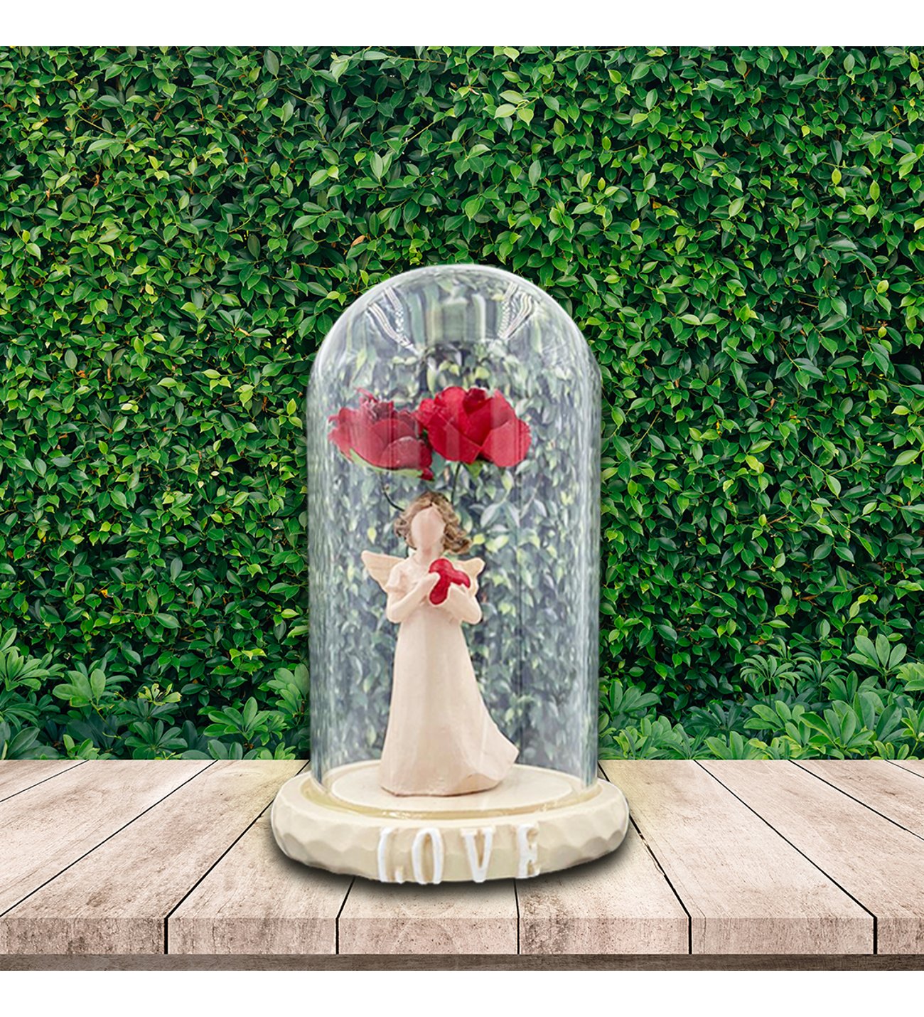 Kişiye Özel  Anneler Günü Açılır Melek Kanadı Kolye ve Aşk Perisi Fanus