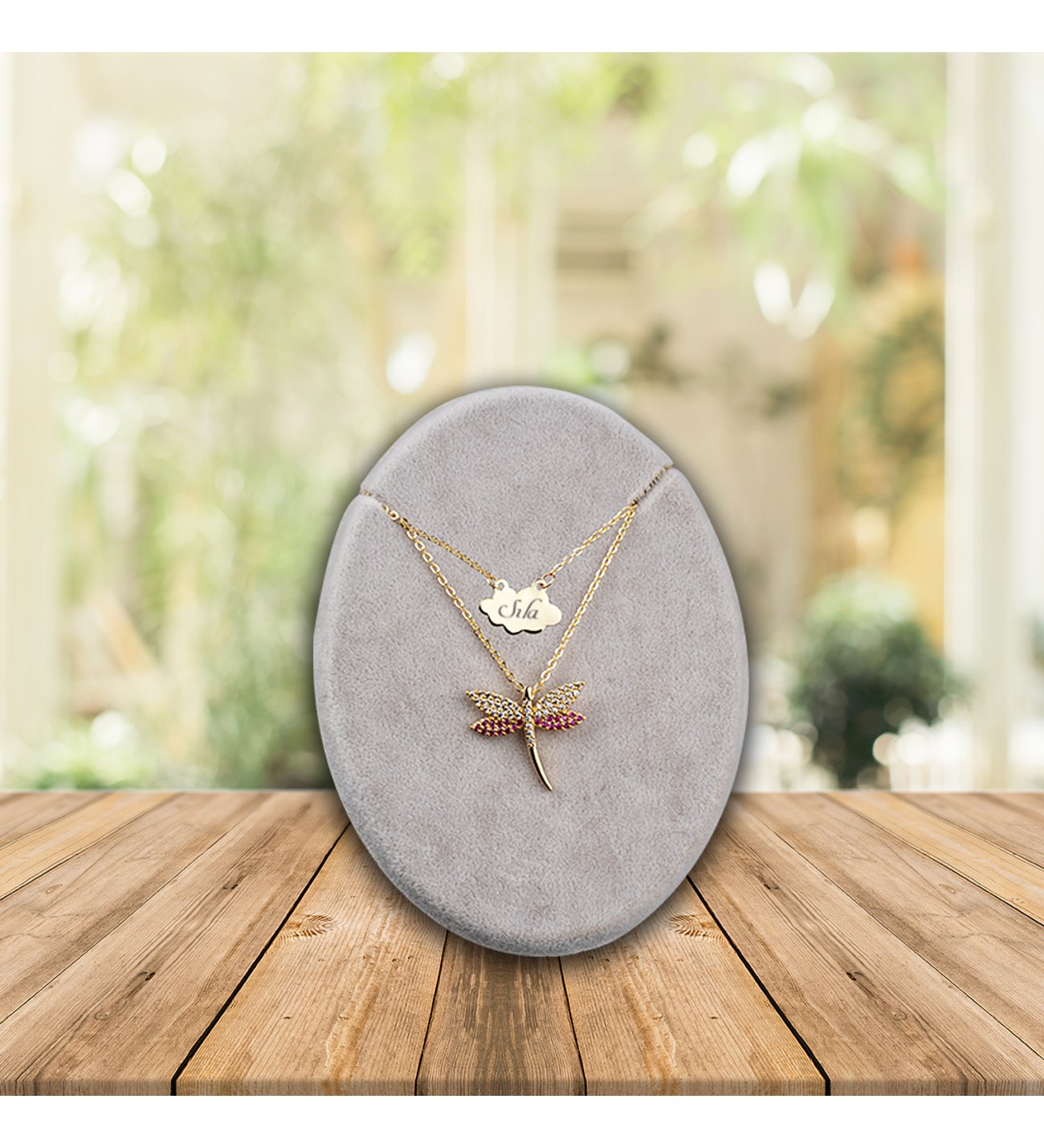 Kişiye Özel Anneler Günü Fotoğraf Baskılı En İyi Teyze  Ahşap Çerçeve & İsimli Ruby Yusufçuk Kolye ve Tişört Baskılı Peluş Ayıcık