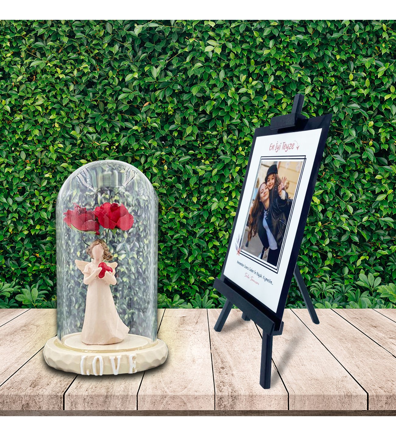 Kişiye Özel Anneler Günü Fotoğraflı En İyi Teyze Şövale & Aşk Perisi Fanus Kişiye Özel Anneler Günü Fotoğraflı En İyi Teyze Şövale & Aşk Perisi Fanus