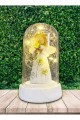 Kişiye Özel Anneler Günü Fotoğraflı En İyi Teyze Şövale & Işıklı Yonca Tutan Şans Yonca Figürlü Melek Cam Fanus