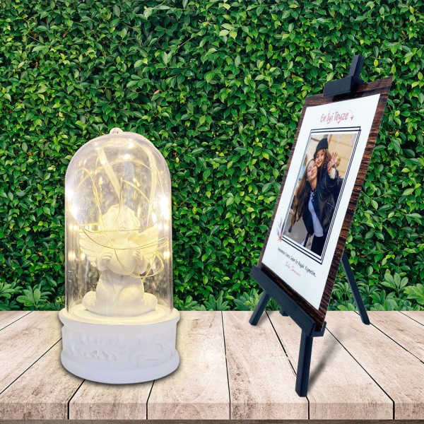 Kişiye Özel Anneler Günü Fotoğraflı En İyi Teyze Şövale & Kalpli Romantik Melek Işıklı Fanus Kişiye Özel Anneler Günü Fotoğraflı En İyi Teyze Şövale & Kalpli Romantik Melek Işıklı Fanus