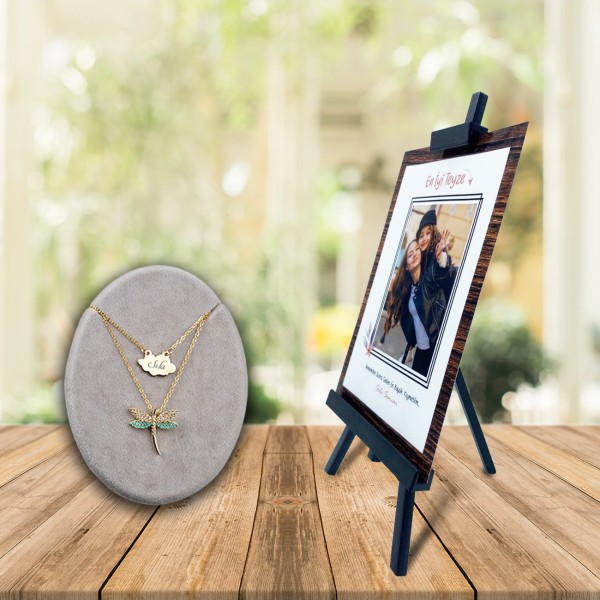 Kişiye Özel Anneler Günü Fotoğraflı En İyi Teyze Şövale ve İsimli Firuze Yusufcuk Kolye Kişiye Özel Anneler Günü Fotoğraflı En İyi Teyze Şövale ve İsimli Firuze Yusufcuk Kolye