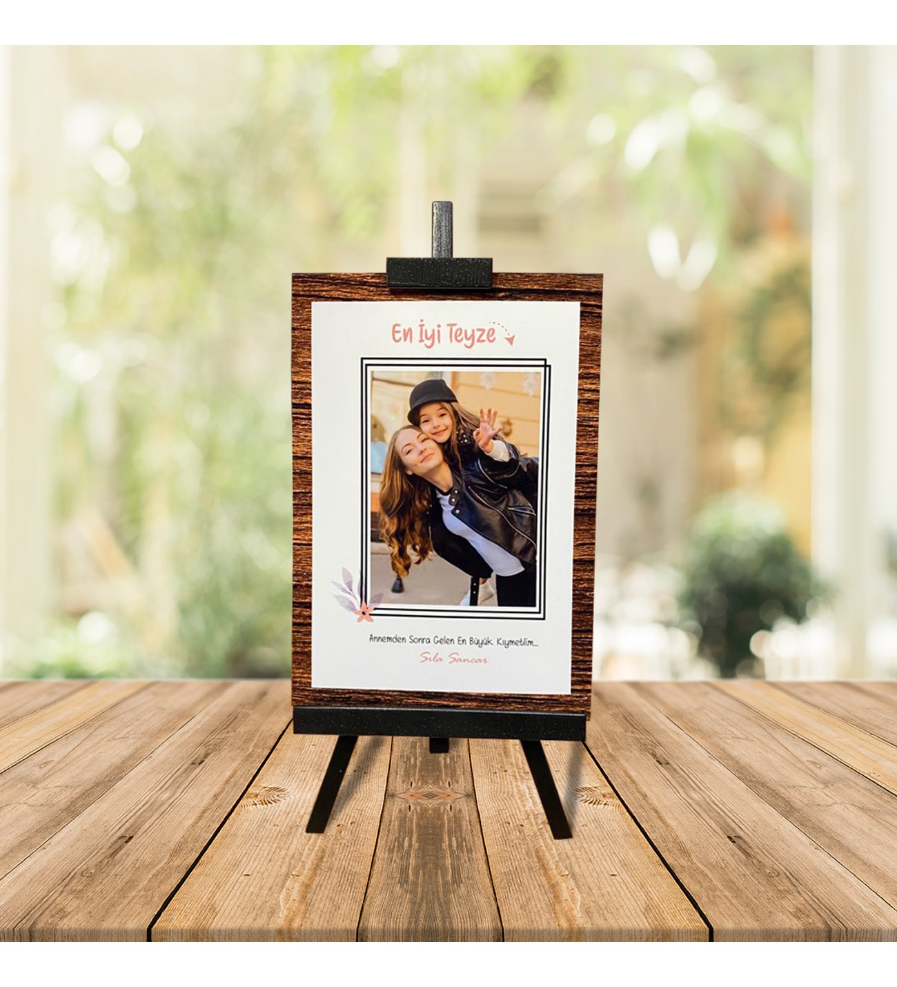 Kişiye Özel Anneler Günü Fotoğraflı En İyi Teyze Şövale ve İsimli Ruby Yusufcuk Kolye Kişiye Özel Anneler Günü Fotoğraflı En İyi Teyze Şövale ve İsimli Ruby Yusufcuk Kolye