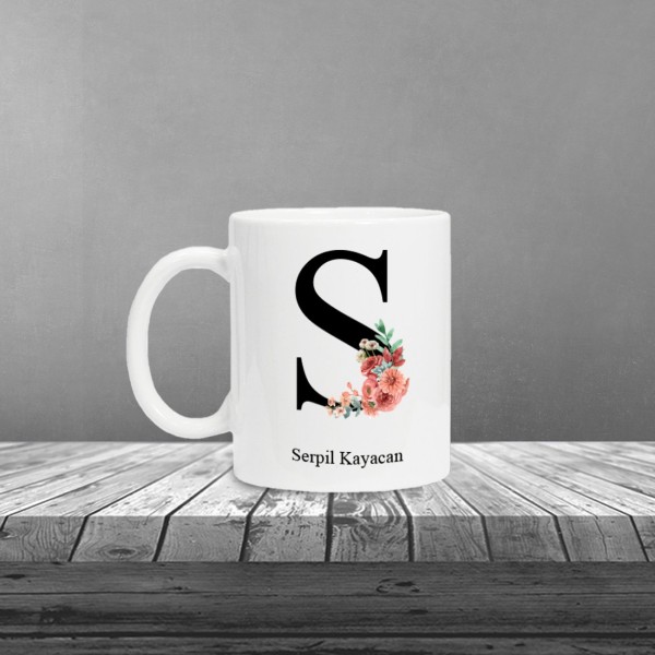 Kişiye Özel Anneler Günü Temalı Harf Tasarımlı Kupa Kişiye Özel Anneler Günü Temalı Harf Tasarımlı Kupa