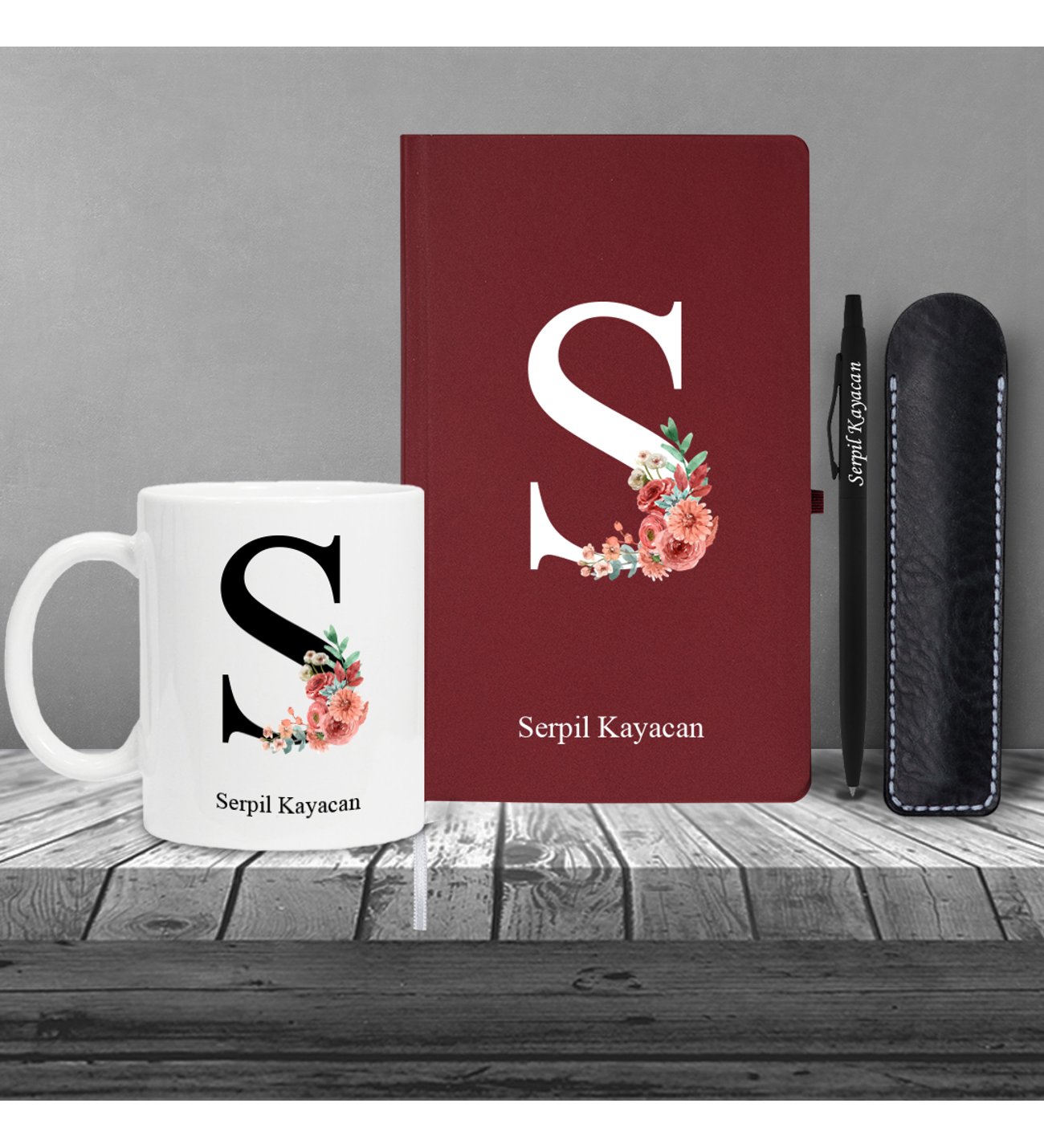 Kişiye Özel Anneler Günü Uv Baskılı Harfli Bordo Defter & Siyah Tükenmez Kalem ve Kupa Kişiye Özel Anneler Günü Uv Baskılı Harfli Bordo Defter & Siyah Tükenmez Kalem ve Kupa