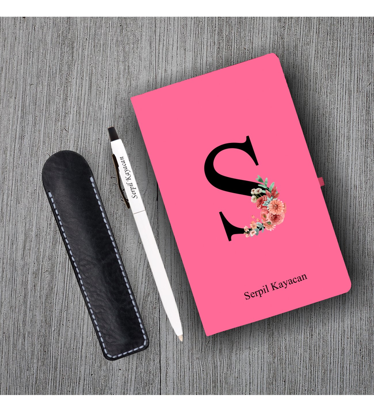 Kişiye Özel Anneler Günü Uv Baskılı Harfli Pembe Defter & Beyaz Tükenmez Kalem ve Kupa