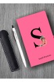 Kişiye Özel Anneler Günü Uv Baskılı Harfli Pembe Defter & Beyaz Tükenmez Kalem ve Kupa