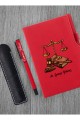 Kişiye Özel Avukat Temalı Kırmızı Defter , Kırmızı Roller Kalem ve Kupa Seti
