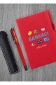 Kişiye Özel Bankacı Temalı Kırmızı Defter & Siyah Roller Kalem ve Kupa Set 2 Kişiye Özel Bankacı Temalı Kırmızı Defter & Siyah Roller Kalem ve Kupa Set 2