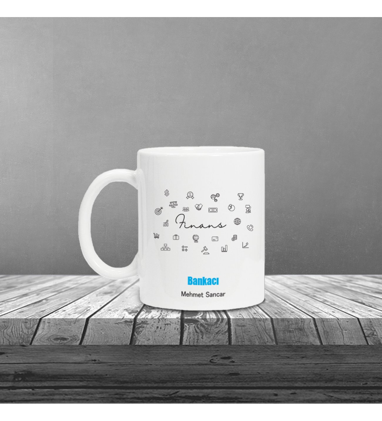 Kişiye Özel Bankacı Temalı Kupa Set 2