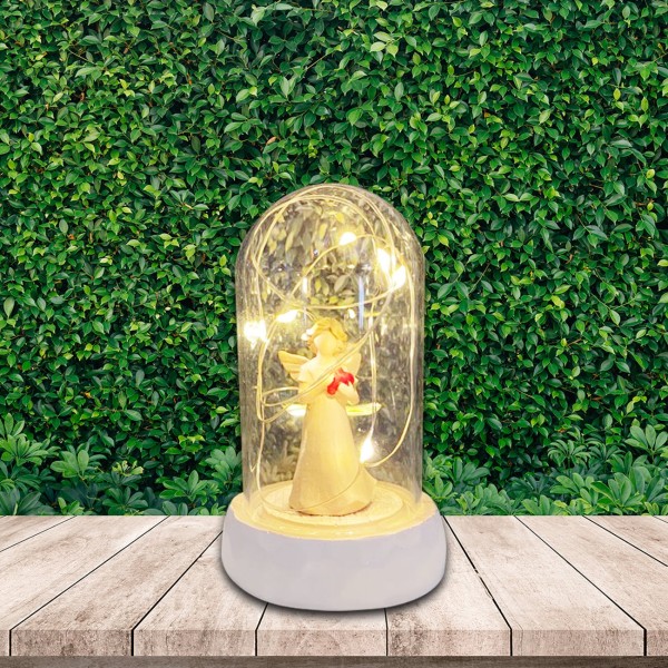 Kişiye Özel Firuze Yusufcuk Kolye ve Işıklı Kalp Tutan Melek Cam Fanus Kişiye Özel Firuze Yusufcuk Kolye ve Işıklı Kalp Tutan Melek Cam Fanus