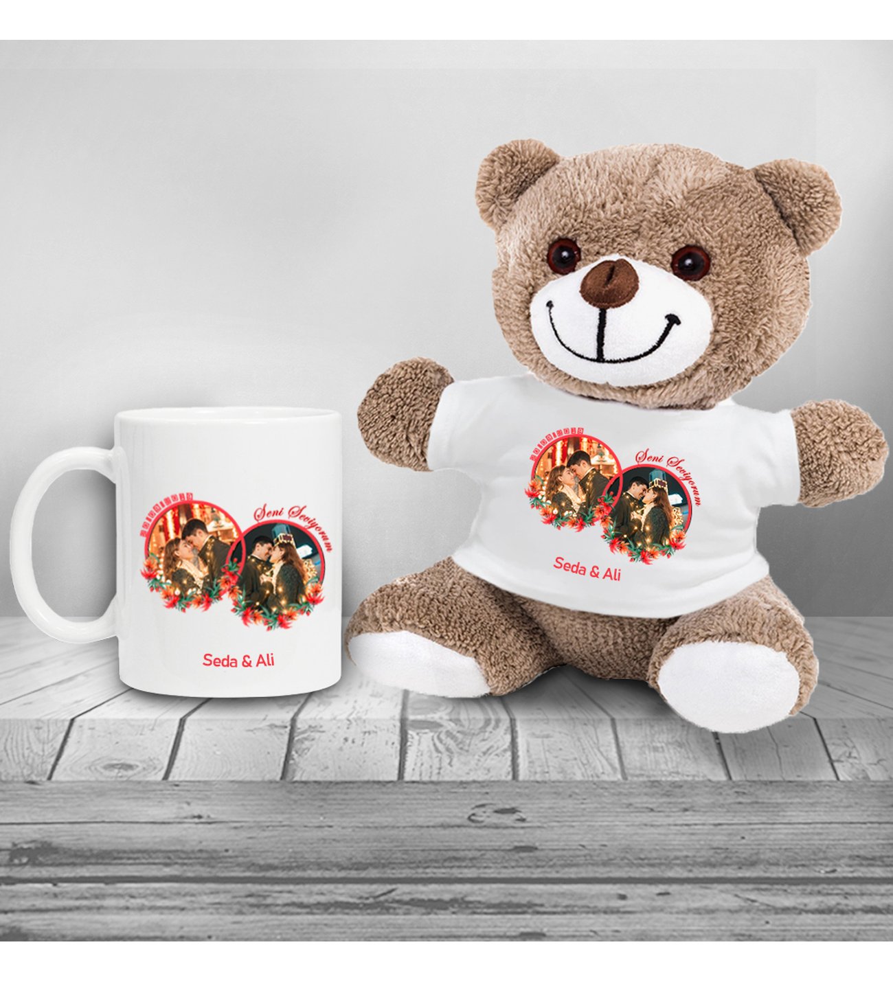 Kişiye Özel Fotoğraflı Peluş Kupa