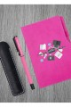 Kişiye Özel Gazeteci Temalı Pembe Defter & Pembe Roller Kalem ve Kupa Seti