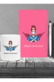 Kişiye Özel Hemşire Seti Pembe Defter Metal & Beyaz Tükenmez Kalem ve Kupa