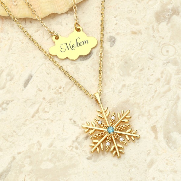 Kişiye Özel Kar Tanesi Kolye