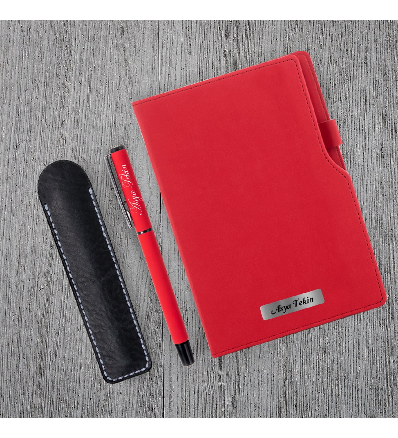 Kişiye Özel Kırmızı Defter ve Kırmızı Roller Kalem Seti Kişiye Özel Kırmızı Defter ve Kırmızı Roller Kalem Seti