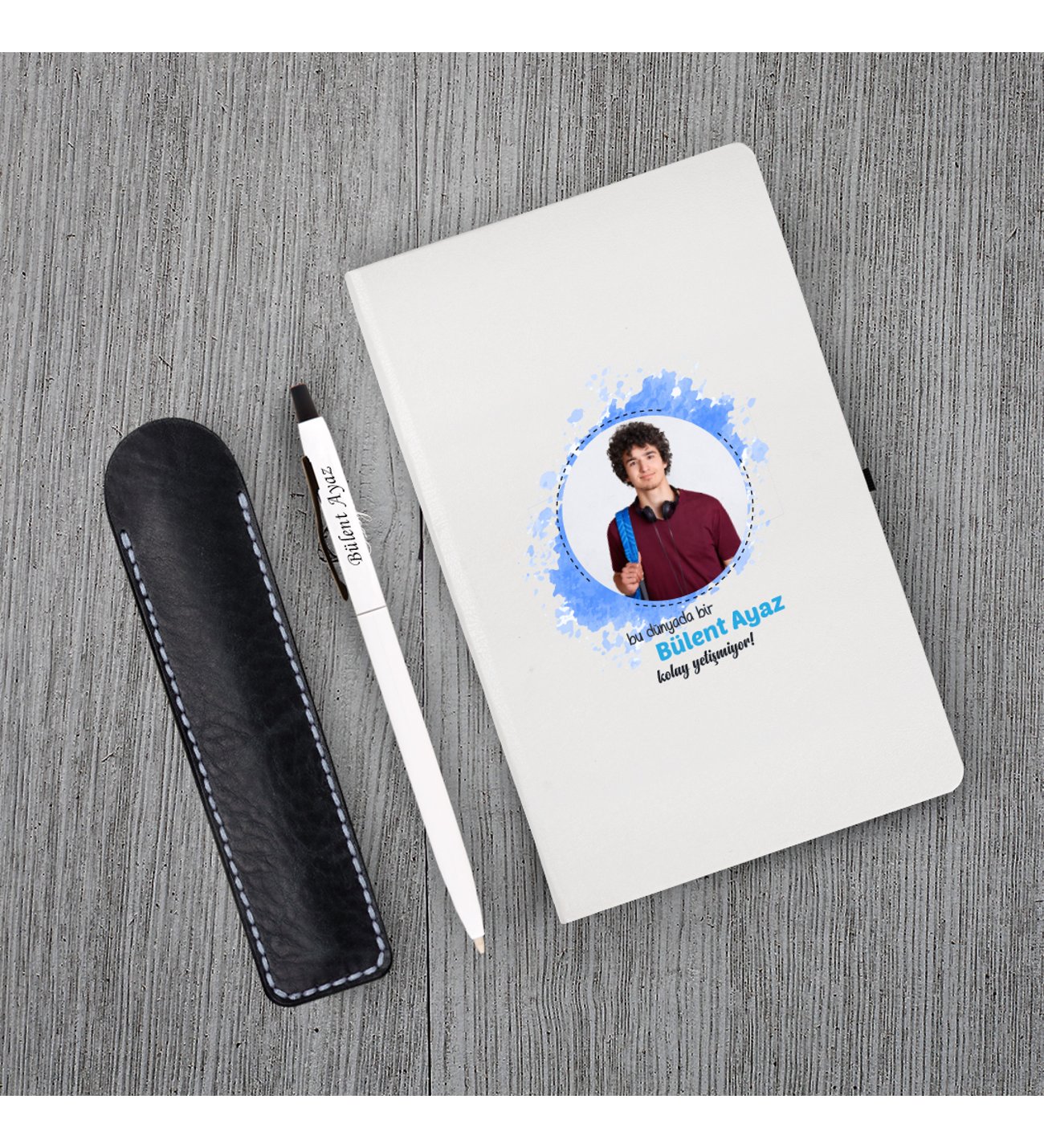 Kişiye Özel Kolay Yetişmiyor Seti Beyaz Defter & Metal Beyaz Tükenmez Kalem Kişiye Özel Kolay Yetişmiyor Seti Beyaz Defter & Metal Beyaz Tükenmez Kalem