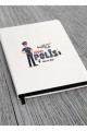 Kişiye Özel Polis Temalı Beyaz Defter & Metal Beyaz Tükenmez Kalem