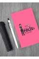 Kişiye Özel Polis Temalı Pembe Defter & Metal Beyaz Tükenmez Kalem ve Kupa Seti