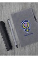 Kişiye Özel Polis Temalı UV Baskılı Gri Defter & Gri Roller Kalem ve Kupa Seti