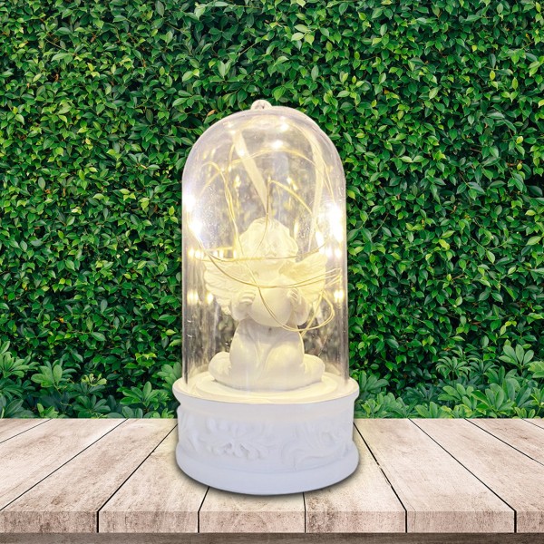 Kişiye Özel Ruby Yusufcuk Kolye ve Kalpli Romantik Melek Işıklı Fanus Kişiye Özel Ruby Yusufcuk Kolye ve Kalpli Romantik Melek Işıklı Fanus