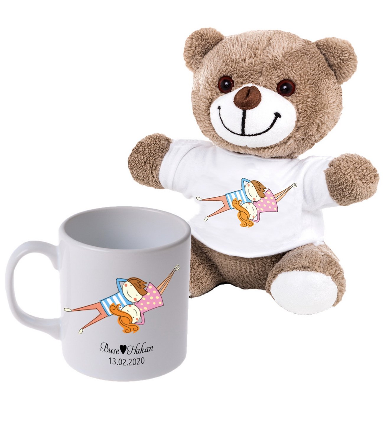 Kişiye Özel Sevgili Peluş ve Kupa Seti Kişiye Özel Sevgili Peluş ve Kupa Seti