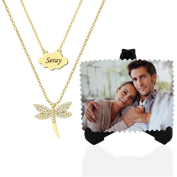 Kişiye Özel Sevgiliye Fotoğraf Baskılı Ahşap Ayaklı ve Yusufcuk Kolye Kişiye Özel Sevgiliye Fotoğraf Baskılı Ahşap Ayaklı ve Yusufcuk Kolye