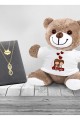 Kişiye Özel Sonsuzluk Çifti Kolye I Love You  Kırmızı Baskılı Peluş Ayıcık