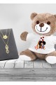 Kişiye Özel Sonsuzluk Çifti Kolye Love Çift Baskılı Peluş Ayıcık