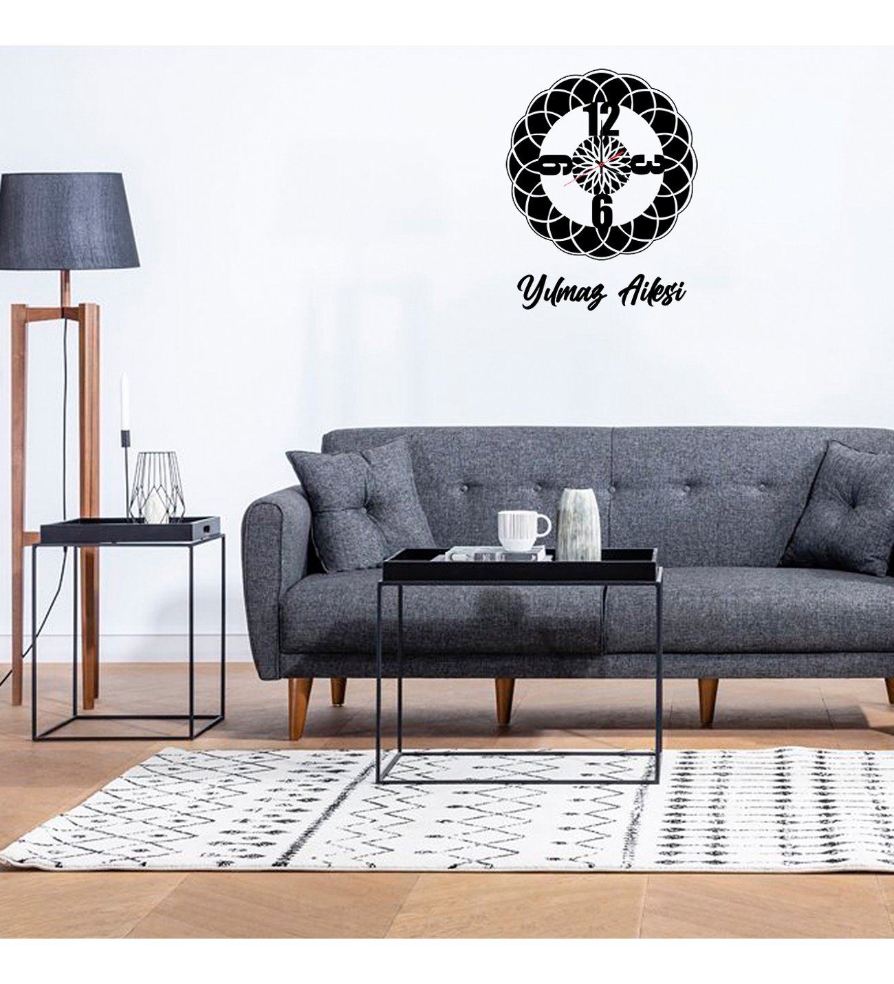 Kişiye Özel Torus Çiçeği Ahşap Duvar Saati Kişiye Özel Torus Çiçeği Ahşap Duvar Saati