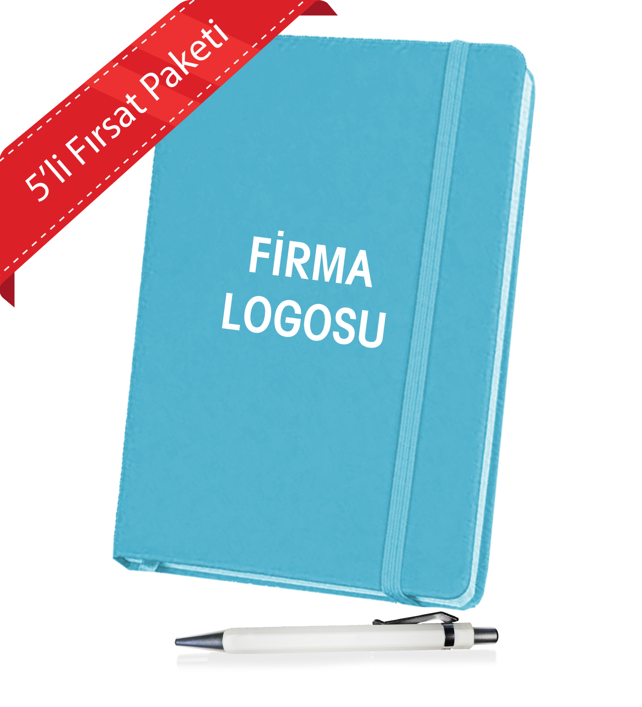 Kişiye Özel UV Baskılı 5'li Firma Logolu Kurumsal Defter & Beyaz Kalem Seti Kişiye Özel UV Baskılı 5'li Firma Logolu Kurumsal Defter & Beyaz Kalem Seti