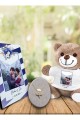 Kişiye Özel UV Baskılı Fotoğraflı Ahşap Çerçeve & Peluş Ayıcık ve İsimli Safir Yusufcuk Kolye
