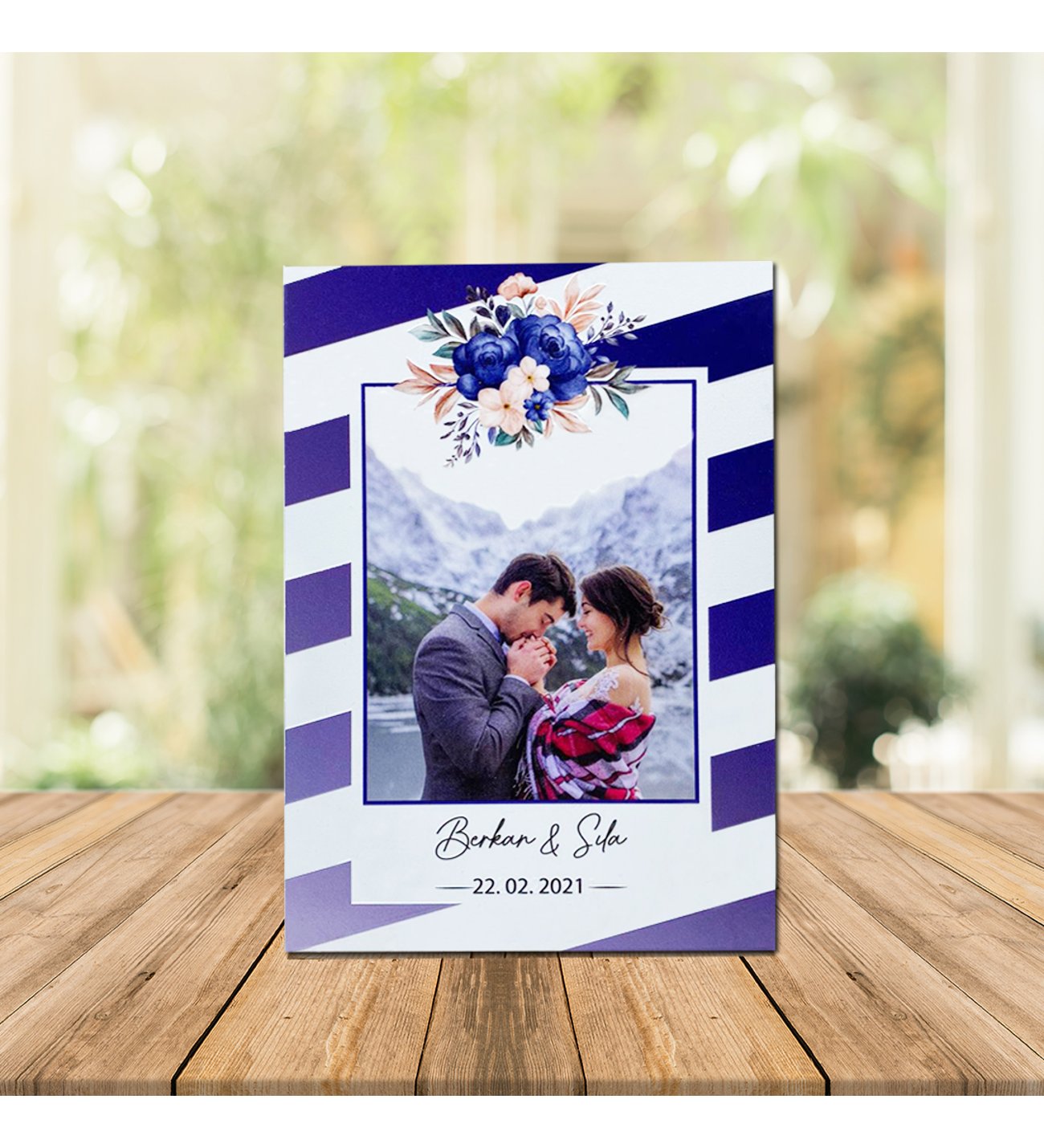 Kişiye Özel UV Baskılı Fotoğraflı Ahşap Çerçeve & Peluş Ayıcık ve Sonsuzluk Çifti  Kolye