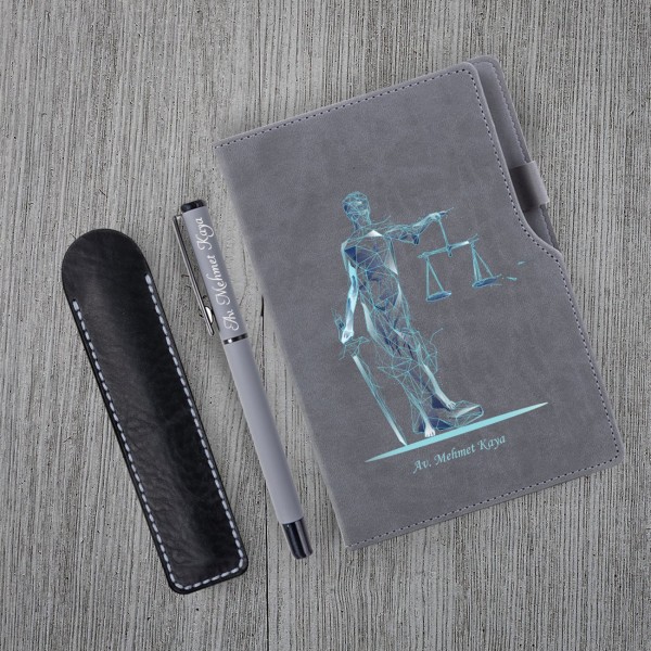 Kişiye Özel UV Baskılı Fütüristtik Tasarım Avukat Temalı Gri Defter & Gri Roller Kalem ve Kupa Seti Kişiye Özel UV Baskılı Fütüristtik Tasarım Avukat Temalı Gri Defter & Gri Roller Kalem ve Kupa Seti