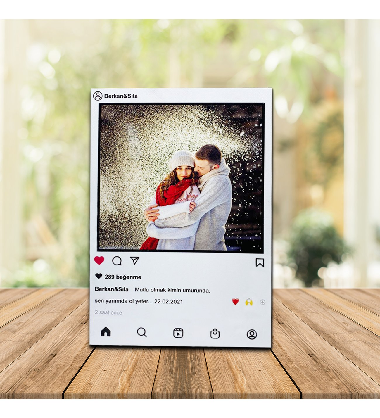 Kişiye Özel UV Baskılı Instagram Ahşap Çerçeve & Peluş Ayıcık ve Sonsuzluk Çifti Kolye Kişiye Özel UV Baskılı Instagram Ahşap Çerçeve & Peluş Ayıcık ve Sonsuzluk Çifti Kolye