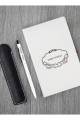Kişiye Özel UV Baskılı Klasik Model Beyaz Defter ve Beyaz Tükenmez Kalem ve Kupa Seti