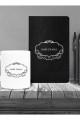 Kişiye Özel UV Baskılı Klasik Model Siyah  Defter ve Siyah Tükenmez Kalem ve Kupa Seti