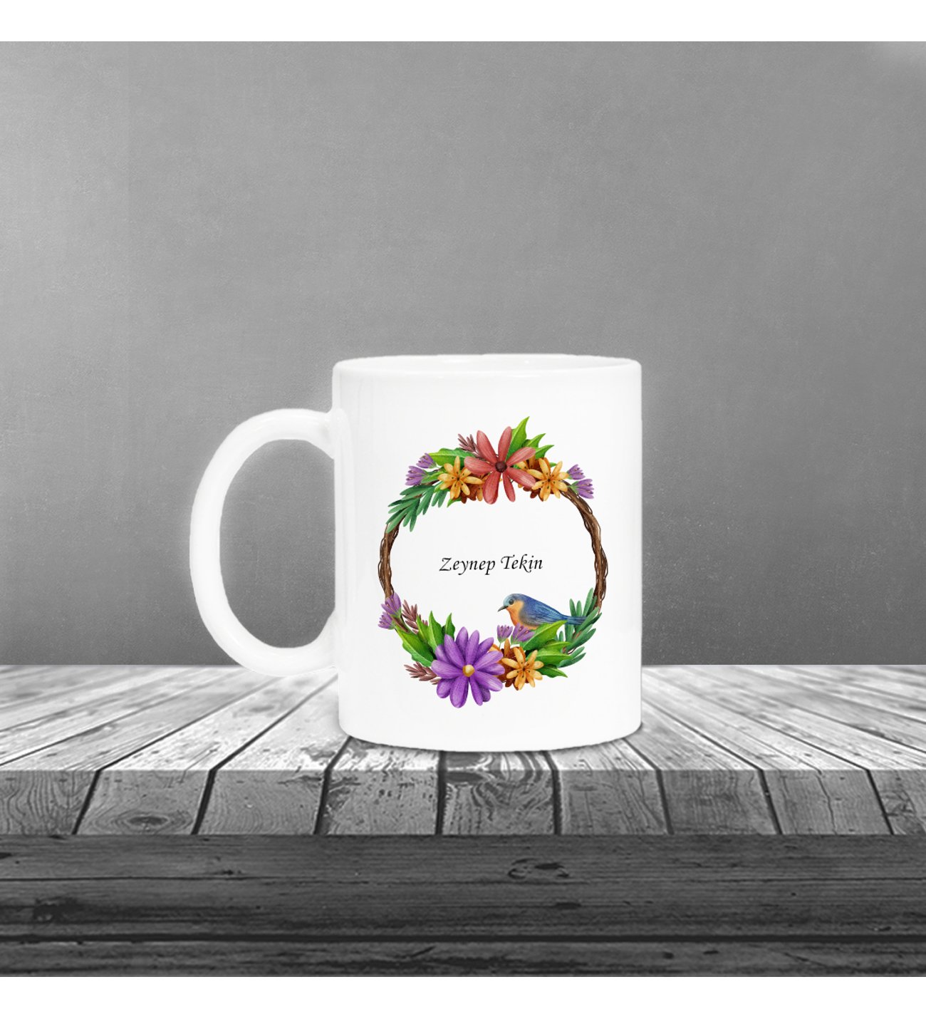 Kişiye Özel UV Baskılı Kuş Desenli Beyaz Defter Roller Kalem Kupa Seti Kişiye Özel UV Baskılı Kuş Desenli Beyaz Defter Roller Kalem Kupa Seti