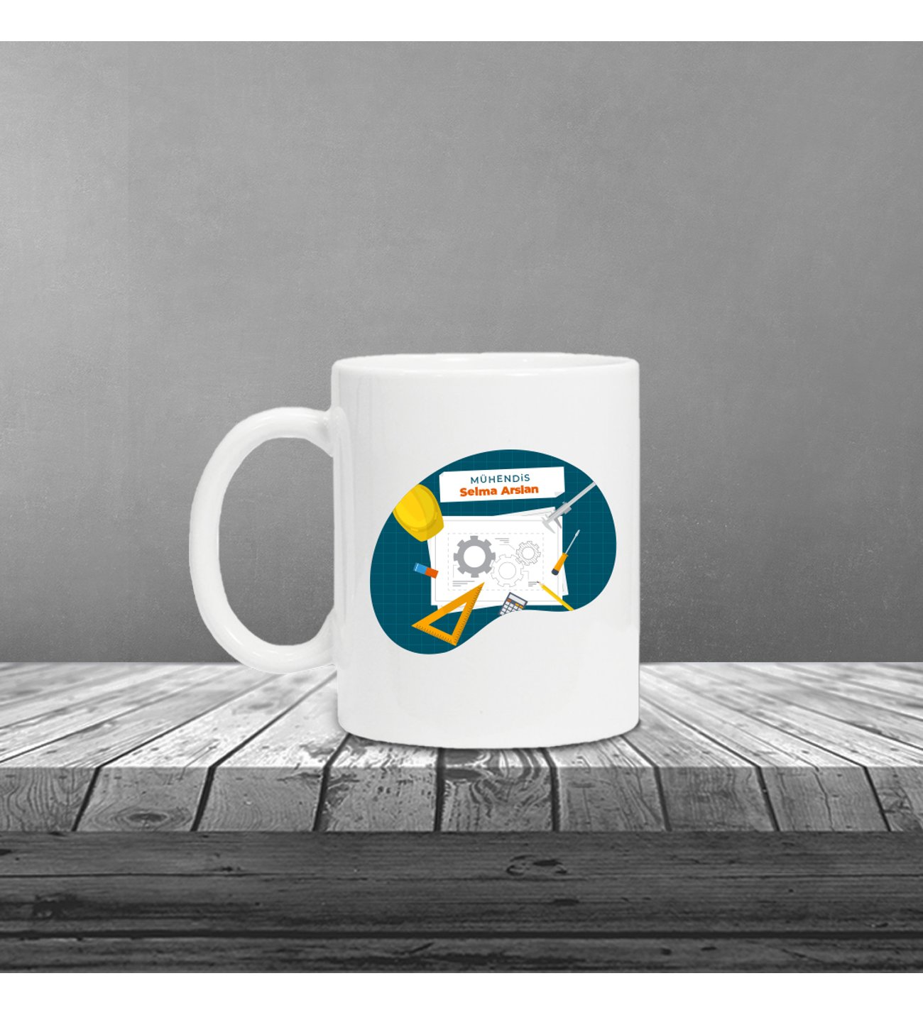 Kişiye Özel UV Baskılı Mühendis Temalı Pembe Defter & Pembe Roller Kalem ve Kupa Seti