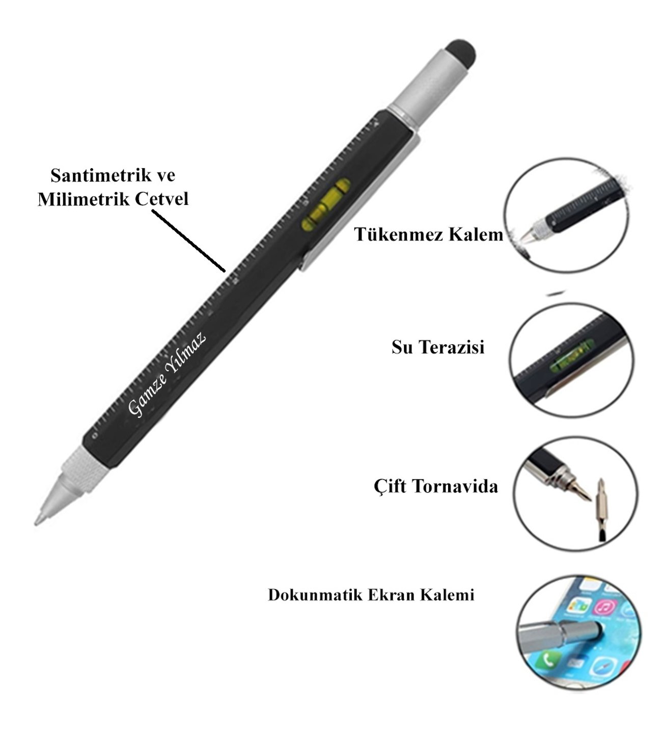 Kişiye Özel Uv Baskılı Mühendis Temalı Siyah Defter & Fonksiyonel Mühendis Kalemi Seti