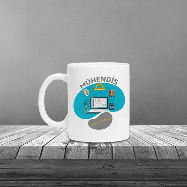 Kişiye Özel Uv Baskılı Mühendis Temalı Siyah Defter & Fonksiyonel Mühendis Kalemi ve Kupa Seti