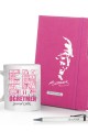 Kişiye Özel UV Baskılı Öğretmenler Günü Temalı Atatürk Siluletli  Pembe Defter & Beyaz  Kalem ve En İyi Öğretmen  Kupa Seti